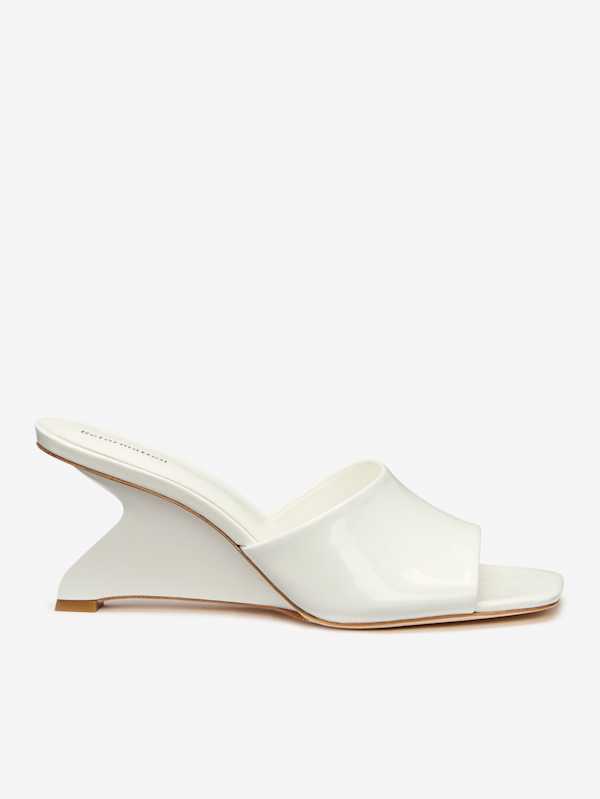 Enya Wedge Sandal - White Patent